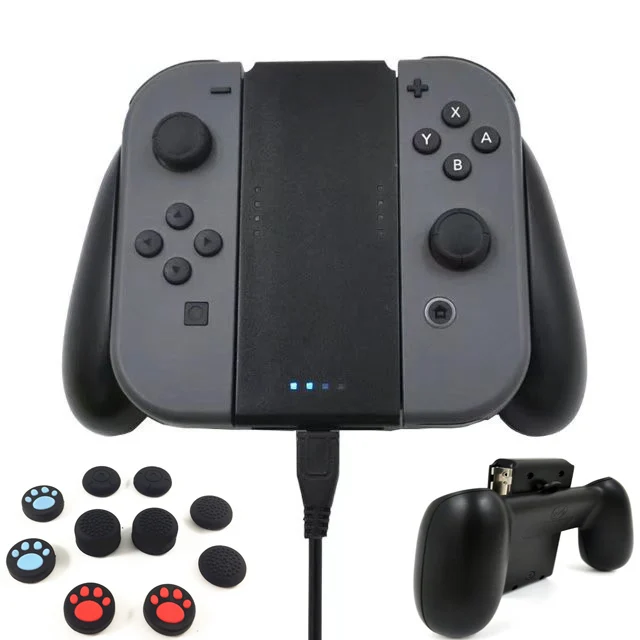 Chargeable Recharge Hand Handle Grip Holder Power Supply For Nintendo Nintend Switch Joy-Con NS Controller Charger Stand+10 Caps
Chargeable Recharge Hand Handle Grip Holder Power Supply For Nintendo Nintend Switch Joy-Con NS Controller Charger Stand+10 Caps