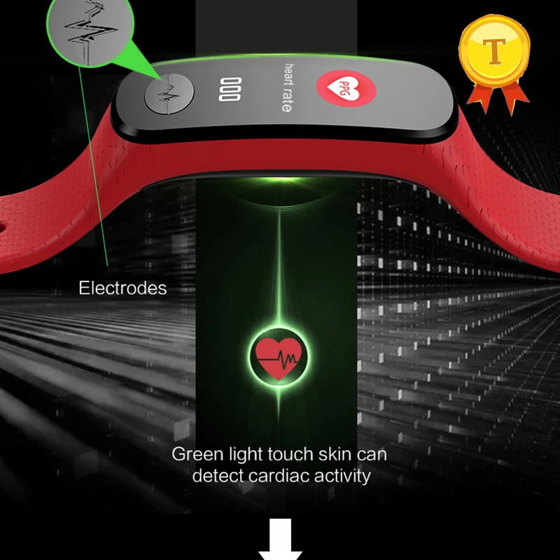 High quality Blood Pressure Heart Rate Monitor PPG ECG Smart Bracelet Smart Band IP67 Waterproof Fitness Tracker Sport Watch
High quality Blood Pressure Heart Rate Monitor PPG ECG Smart Bracelet Smart Band IP67 Waterproof Fitness Tracker Sport Watch