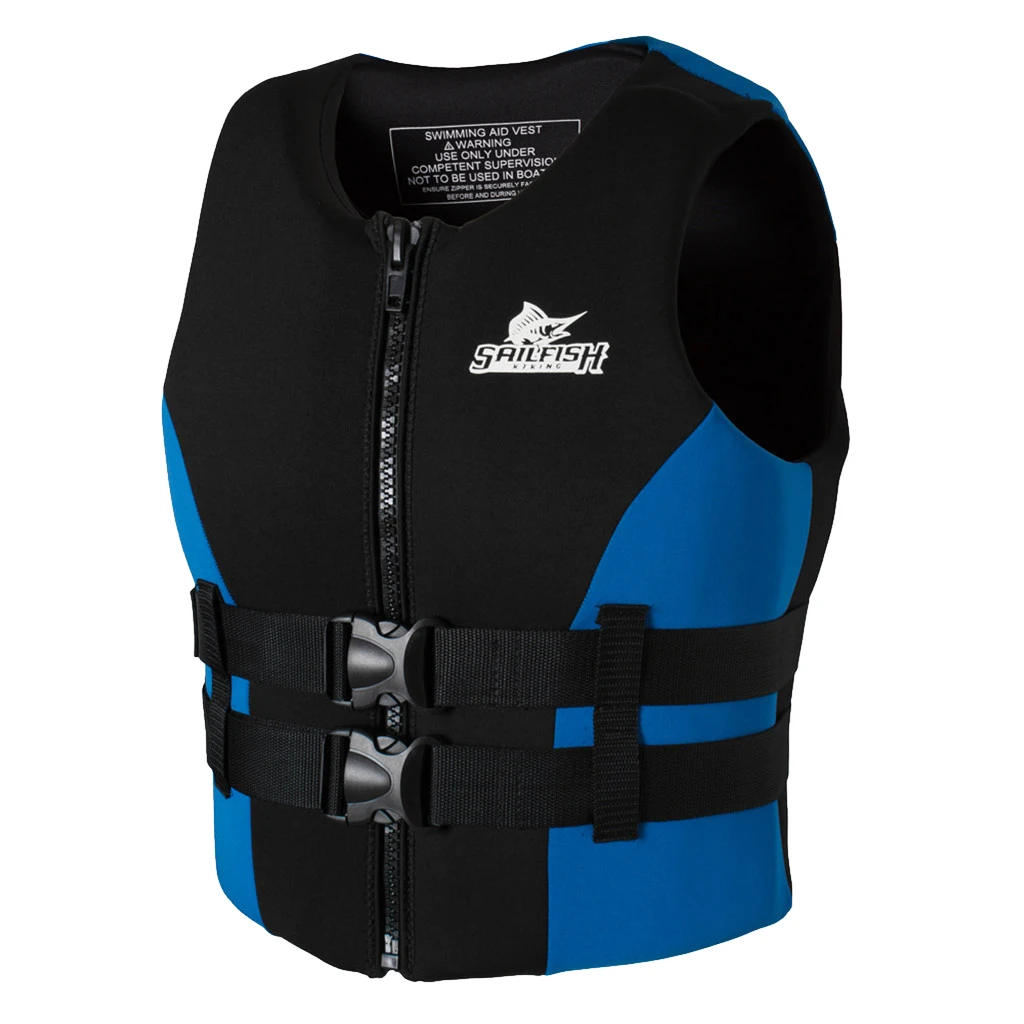 Perfeclan Water Sports Life Vest High Visibility Life Jackets Survival Aid Panel Water Safety Products Blue