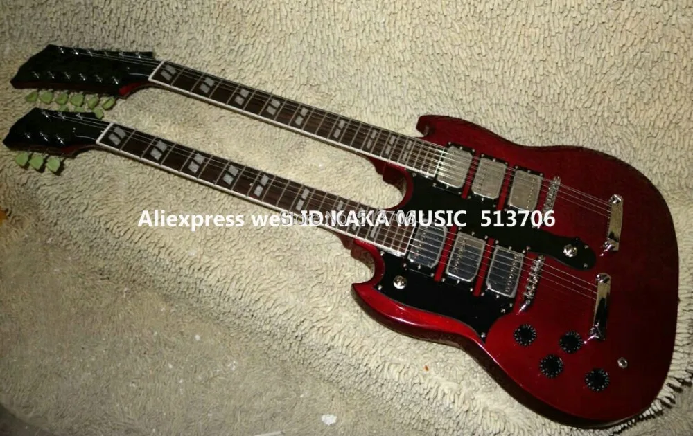 Red 3 pickups Custom Shop Double Neck Left Handed 6/12 Strings Electric Guitars Wholesale
Red 3 pickups Custom Shop Double Neck Left Handed 6/12 Strings Electric Guitars Wholesale