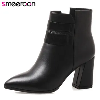 Smeeroon 2020 new arrival genuine leather boots autumn winter boots for women high heels ankle boots ladies shoes
Smeeroon 2020 new arrival genuine leather boots autumn winter boots for women high heels ankle boots ladies shoes
