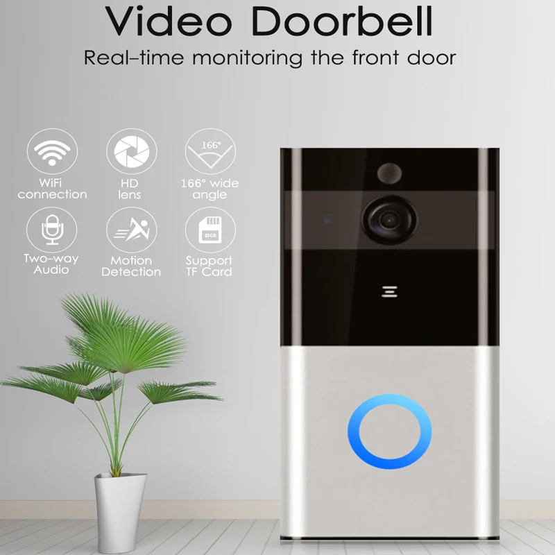 Intelligent video doorbell wireless wifi monitoring home mobile phone remote camera building door monitoring walkie-talkie
Intelligent video doorbell wireless wifi monitoring home mobile phone remote camera building door monitoring walkie-talkie