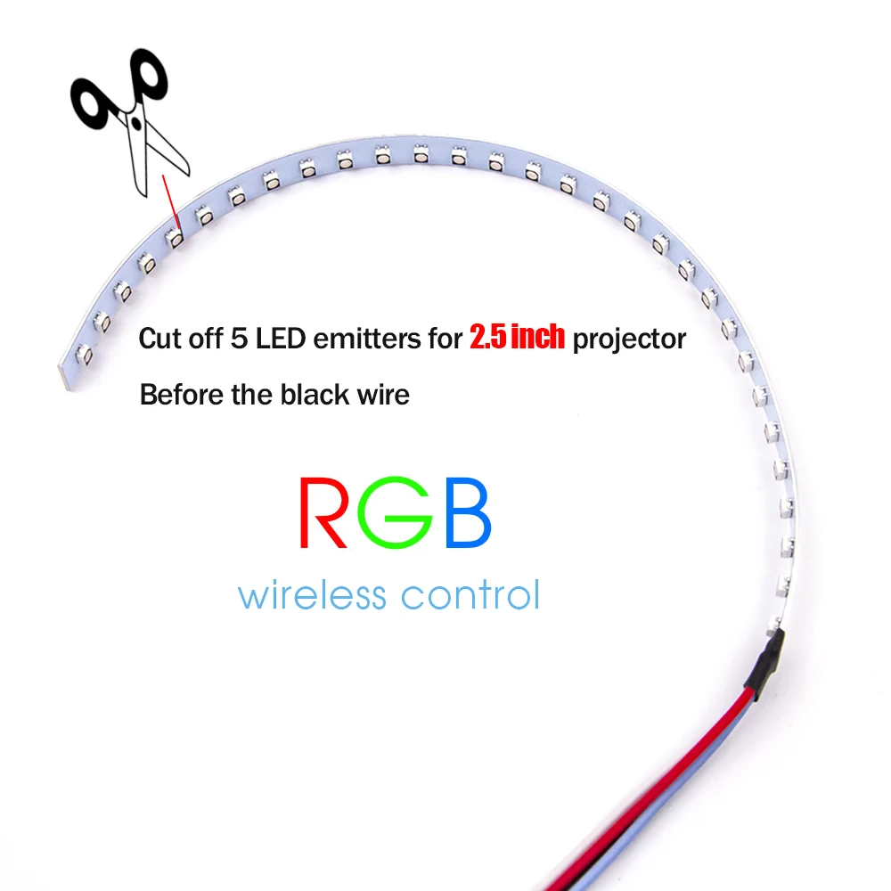 1set Bluetooth Remote Voice Control RGB LED Demon Eye Devil Eye Halo Ring Kit For 2.5" 2.8" 3.0" Headlight Projectors
1set Bluetooth Remote Voice Control RGB LED Demon Eye Devil Eye Halo Ring Kit For 2.5" 2.8" 3.0" Headlight Projectors