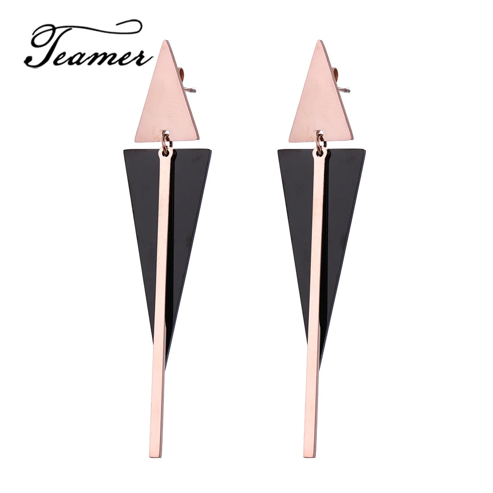 Teamer Cool Black Triangle Drop Earrings Women Stainless Steel Dangle Earrings Geometric Personality Simple Bijoux Brincos 2019
Teamer Cool Black Triangle Drop Earrings Women Stainless Steel Dangle Earrings Geometric Personality Simple Bijoux Brincos 2019