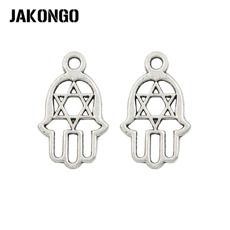 JAKONGO Antique Silver Plated Fatima Hand Charms Pendant for Jewelry Making Bracelet Accessories DIY Handmade 21x13mm 25PCS/lot
JAKONGO Antique Silver Plated Fatima Hand Charms Pendant for Jewelry Making Bracelet Accessories DIY Handmade 21x13mm 25PCS/lot