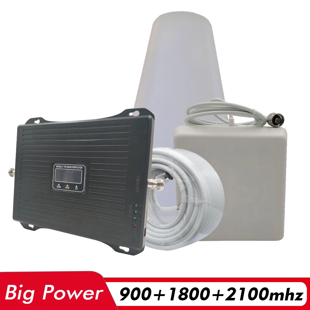 Powerful 2G 3G 4G Tri Band Signal Booster GSM 900+DCS/LTE 1800+UMTS/WCDMA 2100 MHz Cell Phone Signal Repeater Amplifier Full set
Powerful 2G 3G 4G Tri Band Signal Booster GSM 900+DCS/LTE 1800+UMTS/WCDMA 2100 MHz Cell Phone Signal Repeater Amplifier Full set