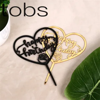 New Acrylic Happy Birthday Love Cake Toppers Wedding Party Decor Supplies Black Gold Flag Cupcake Baby Shower Party Decorations
New Acrylic Happy Birthday Love Cake Toppers Wedding Party Decor Supplies Black Gold Flag Cupcake Baby Shower Party Decorations