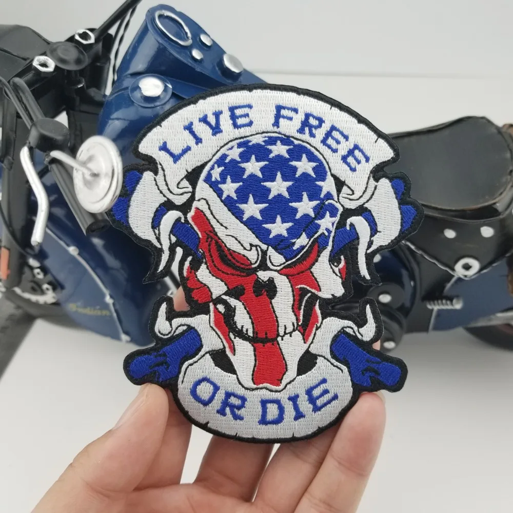 Live free or die rider biker MC Patch custom cool military patches text cool garment labels clothing decoration (3)