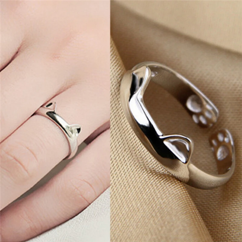 Wholesale Silver Plated Cat Ear Ring Design Cute Fashion Jewelry Cat Ring For Women Young Girl Child Gifts Adjustable Anel
Wholesale Silver Plated Cat Ear Ring Design Cute Fashion Jewelry Cat Ring For Women Young Girl Child Gifts Adjustable Anel