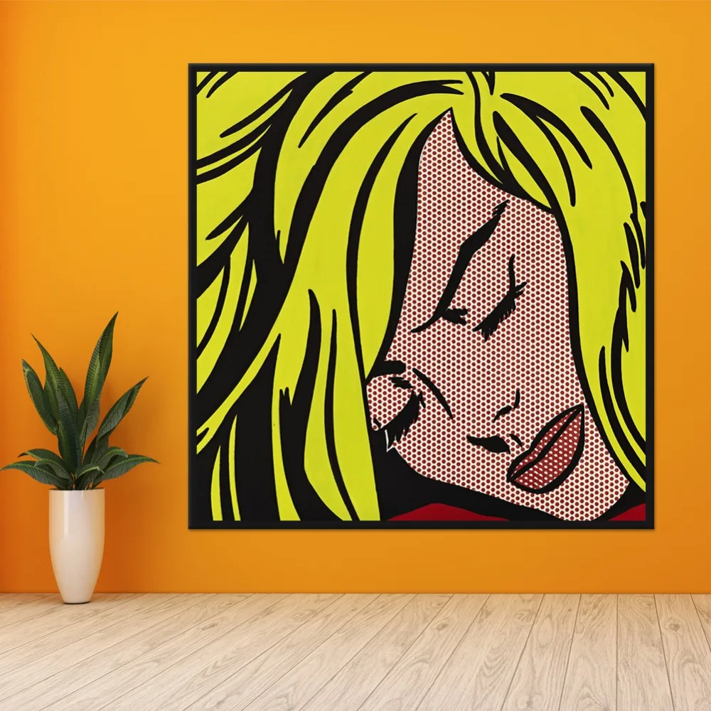 Roy Lichtenstein поп арт художественная живопись на холсте мультфильмы девушка