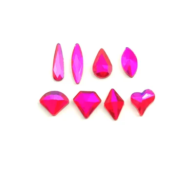 

100pcs Nail Crystals Rhinestones for Nails 3D Nail Art Gems Charms Decorations Flatback DIY Design Glass Strass Stone Jewels Red