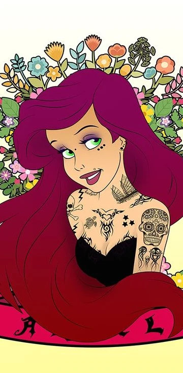 Tattoo princess smoking and drinking