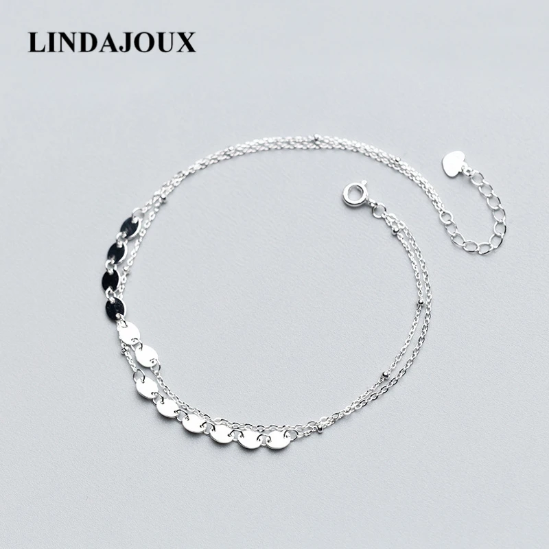 Summer Style Two Layers Polish Round Charm 925 Sterling Silver Ankle Bracelets For Women Foot Anklet Sterling-silver-jewelry
Summer Style Two Layers Polish Round Charm 925 Sterling Silver Ankle Bracelets For Women Foot Anklet Sterling-silver-jewelry