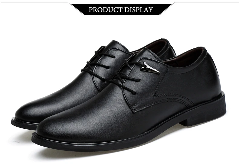 MVVT Plus Size Genuine Leather Dress Shoes Fashion Pointed Toe Men Oxfords High Quality Men Shoes Solid Men Flats Shoes 36