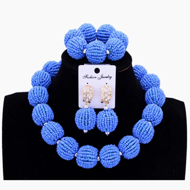 Necklace Sets For Women Sea Blue Balls African Beads Jewelry Sets One Layer Nigerian Wedding Jewelry Sets For Bride Women 2018
Necklace Sets For Women Sea Blue Balls African Beads Jewelry Sets One Layer Nigerian Wedding Jewelry Sets For Bride Women 2018
