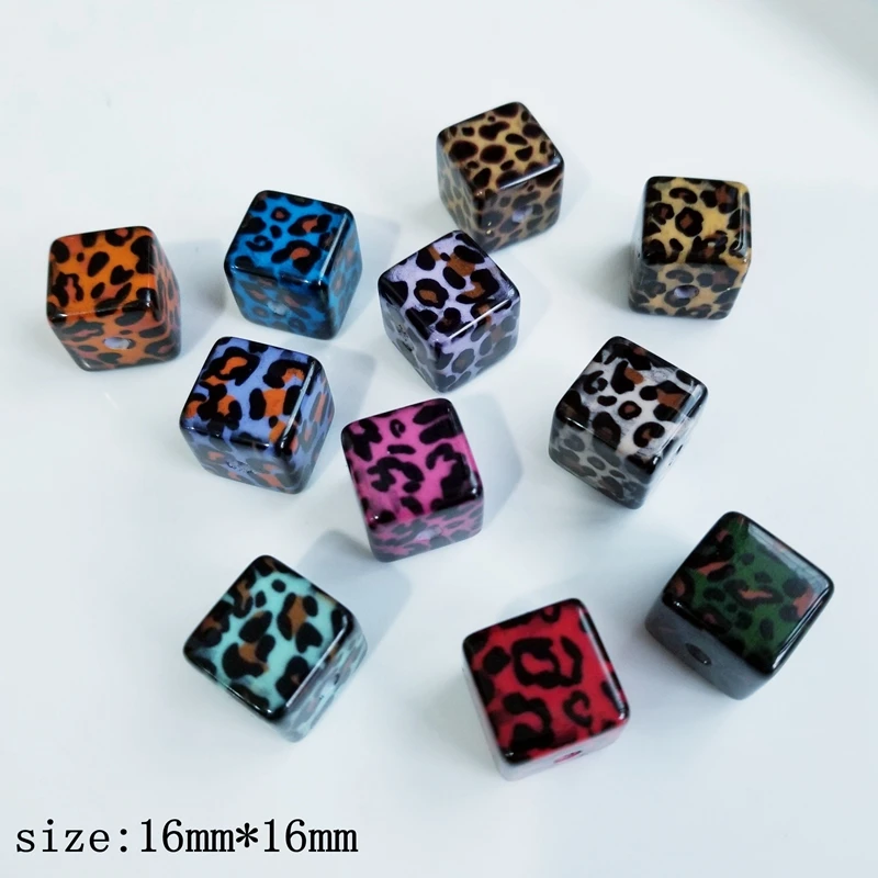16mm square straight hole Leopard rubber beads DIY handmade Korean hair rope hair accessories headdress material accessories
16mm square straight hole Leopard rubber beads DIY handmade Korean hair rope hair accessories headdress material accessories