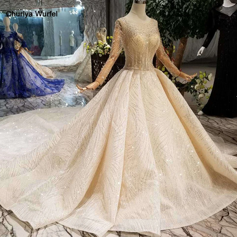 HTL126 handmade wedding dresses 2019 o-neck long tulle sleeve luxury beaded shiny lace bride wedding gown fashion New material
HTL126 handmade wedding dresses 2019 o-neck long tulle sleeve luxury beaded shiny lace bride wedding gown fashion New material