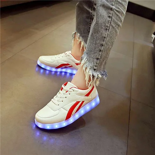 YPYUNA Student Red Twill Shoe Led kid Unisex Colorful glowing sneakers Simulation Sole boy girl Luminous Neon Light Up Sneakers
YPYUNA Student Red Twill Shoe Led kid Unisex Colorful glowing sneakers Simulation Sole boy girl Luminous Neon Light Up Sneakers
