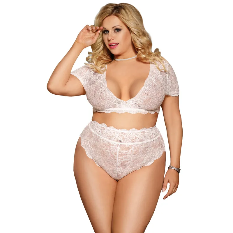 Summer Top + Panty Lace Lingerie Set Plus Size Short Sleeve Babydoll Underwear Set Wireless Sexy Women Lenceria Encaje RW80760P
Summer Top + Panty Lace Lingerie Set Plus Size Short Sleeve Babydoll Underwear Set Wireless Sexy Women Lenceria Encaje RW80760P