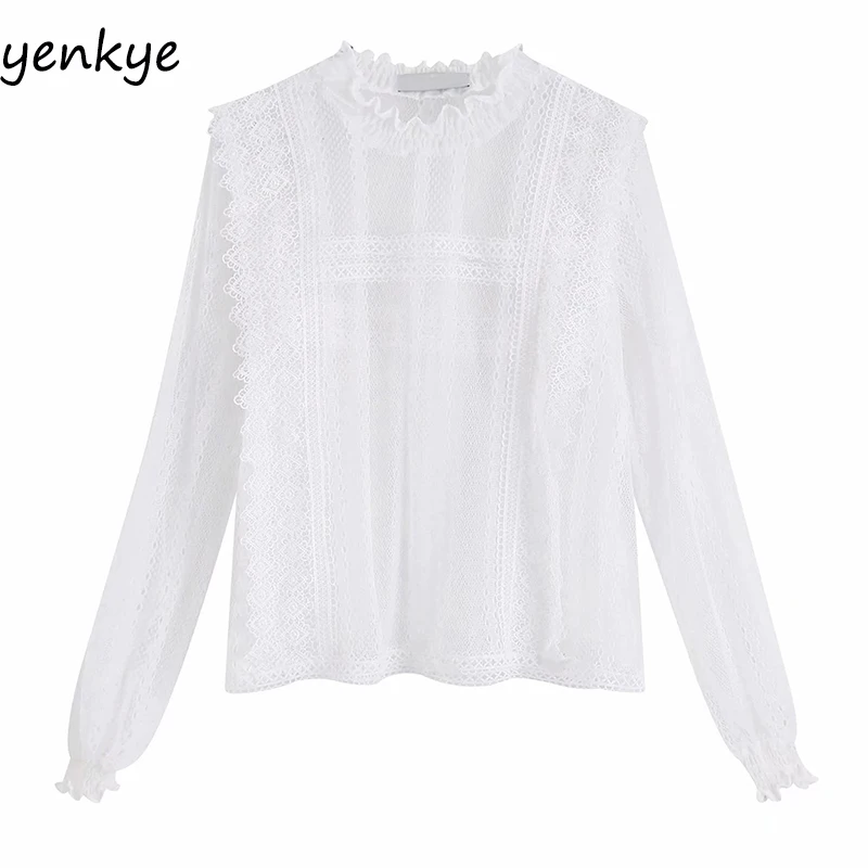 2019 Women Sexy Semi-sheer Lace Blouse Female Stand Collar Long Sleeve Streetwear Fashion Brand Tops Plus Size blusa BBWM9461
2019 Women Sexy Semi-sheer Lace Blouse Female Stand Collar Long Sleeve Streetwear Fashion Brand Tops Plus Size blusa BBWM9461