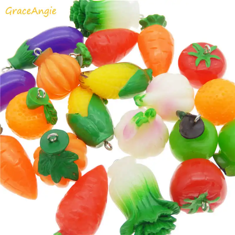 GraceAngie 4pcs 10pcs Resin Vegetables Pendant Garlic Corn Eggplant Key Chain Necklace Charm Accessory DIY Craft Bracelet Making 
GraceAngie 4pcs 10pcs Resin Vegetables Pendant Garlic Corn Eggplant Key Chain Necklace Charm Accessory DIY Craft Bracelet Making