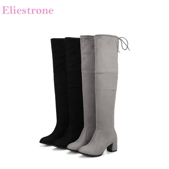 Brand New Winter Comfortable Black Gray Women Over Knee High Boots High Square Heels Lady Dress Shoes S28 Plus Big Size 10 43
Brand New Winter Comfortable Black Gray Women Over Knee High Boots High Square Heels Lady Dress Shoes S28 Plus Big Size 10 43