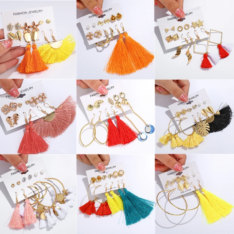 ZOSHI Bohemian Earring Long Tassel Earrings Set For Women Girl Boho Geometric Drop Earring 2019 Brincos Female Fashion Jewelry
ZOSHI Bohemian Earring Long Tassel Earrings Set For Women Girl Boho Geometric Drop Earring 2019 Brincos Female Fashion Jewelry