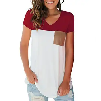 2018 Summer Lady Thin Pocket Tops Tee Shirt Female Shirt Women Short Sleeve V-Neck T-Shirt Plus Size S-2xl
2018 Summer Lady Thin Pocket Tops Tee Shirt Female Shirt Women Short Sleeve V-Neck T-Shirt Plus Size S-2xl