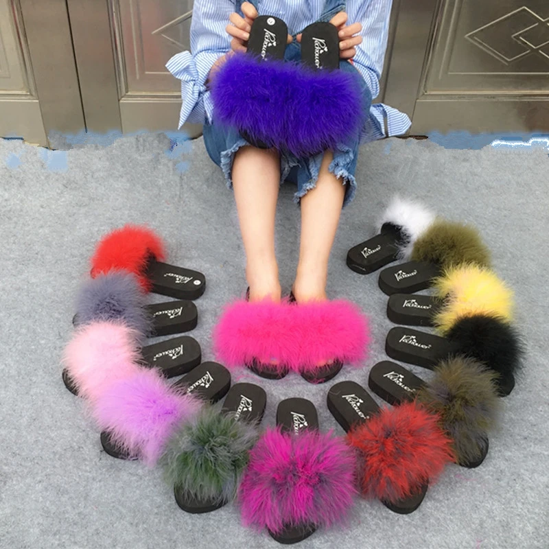 Fur Slides Women Ostrich With Feathers Home Slippers Female Sweet Large Size 44 Sandals Beach Shoes Summer Pantufa Flip Flops
Fur Slides Women Ostrich With Feathers Home Slippers Female Sweet Large Size 44 Sandals Beach Shoes Summer Pantufa Flip Flops