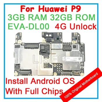 

P9-EVA-DL00 For HUAWEI P9 100% Unlocked Original Motherboard 3GB RAM 32GB ROM Mainboard Android OS Logic Board With Full Chips