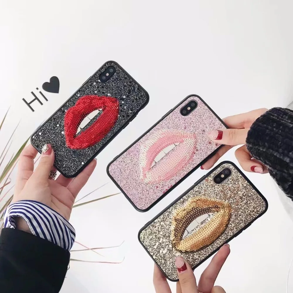 maosenguoji 3D mouth Sexy lips Sequins flash luxury soft Mobile Phone Case for iphone 6 6s 7 8 plus X 10 XR XS MAX fashion cover
maosenguoji 3D mouth Sexy lips Sequins flash luxury soft Mobile Phone Case for iphone 6 6s 7 8 plus X 10 XR XS MAX fashion cover