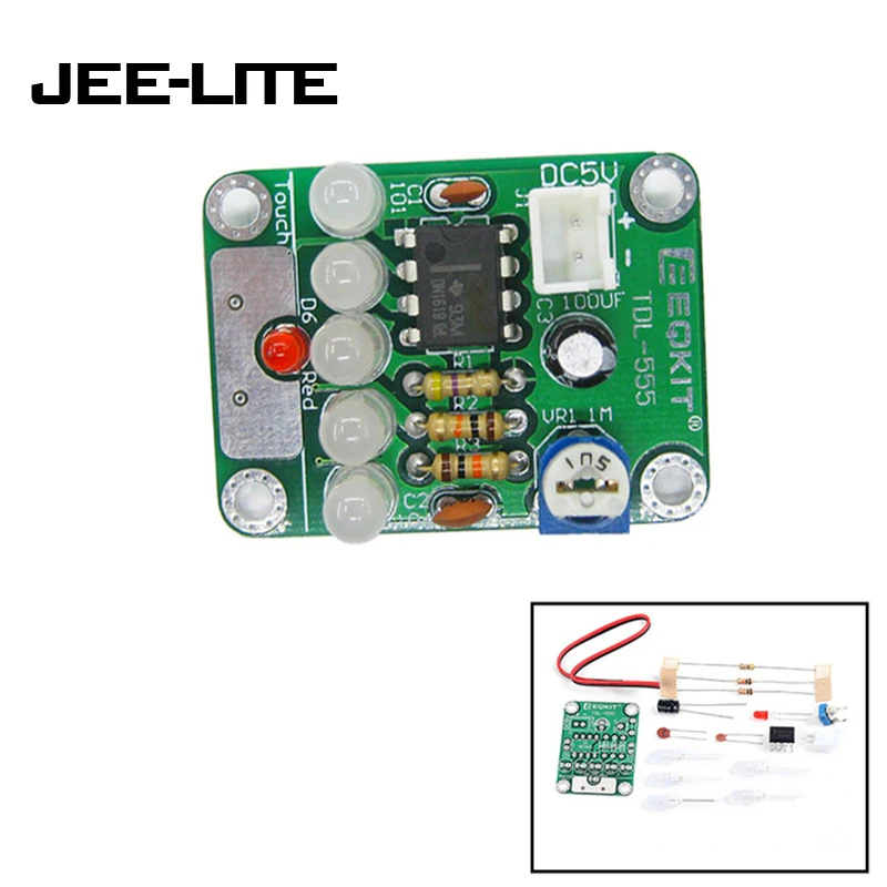 TDL-555 Touch Delay LED Light DIY Kit Touch Delay Lamp Electronic Parts Production Kit DC 5V adjustable 3s to 130s Adjustable
TDL-555 Touch Delay LED Light DIY Kit Touch Delay Lamp Electronic Parts Production Kit DC 5V adjustable 3s to 130s Adjustable