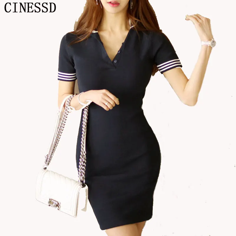 CINESSD Women Summer Sexy OL Bodycon Dress 2019 Korean Solid Cotton Knitting V-Neck Short Sleeve Hip Straight Dress Vestidos
CINESSD Women Summer Sexy OL Bodycon Dress 2019 Korean Solid Cotton Knitting V-Neck Short Sleeve Hip Straight Dress Vestidos