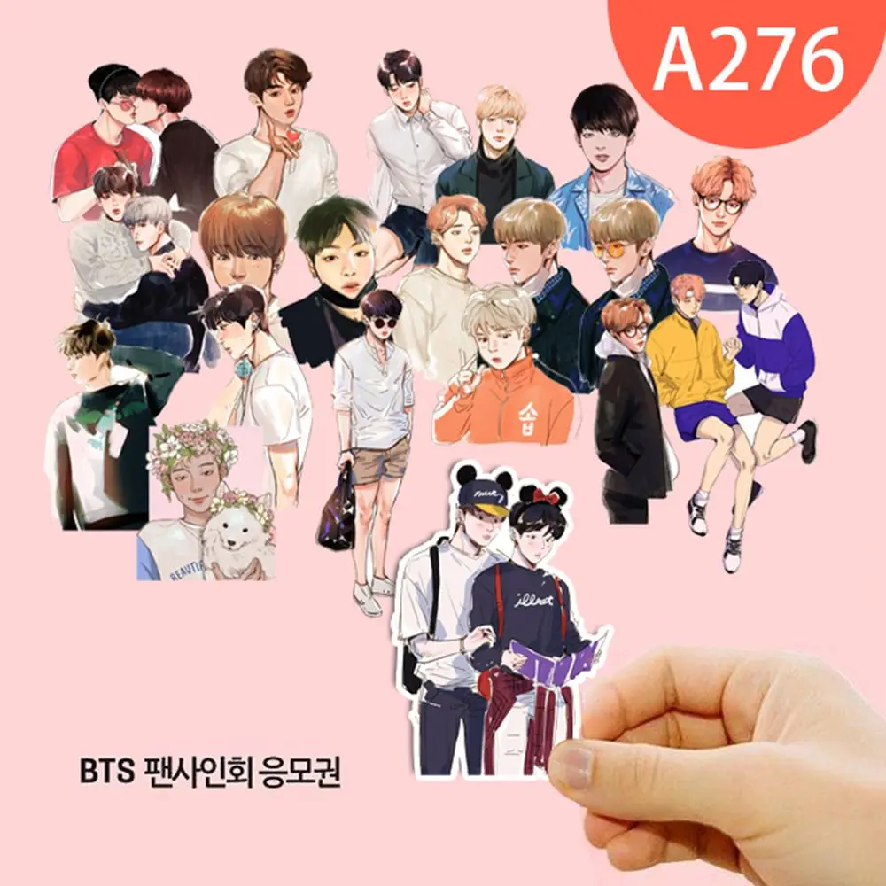 Cartoon BT21 Stickers Bangtan Boys BTS Decal Self Adhesive Stickers Photo Laptop Phone Decor Scrapbook