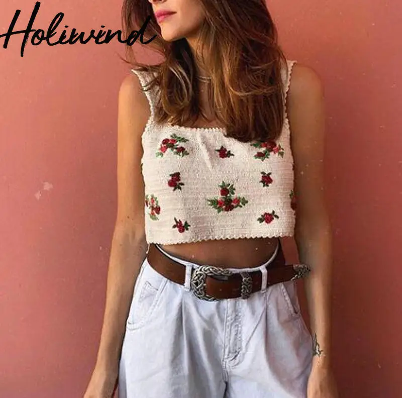 2019 Women Summer Crochet Knit Camis Flower Rose Knitting Crop Tops Bohemian Knitting Short Camisole
2019 Women Summer Crochet Knit Camis Flower Rose Knitting Crop Tops Bohemian Knitting Short Camisole