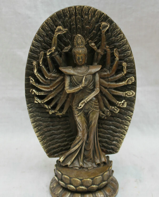 song voge gem S2730 9" Tibet Bronze Buddhist Stand 1000 Arms Avalokitesvara Kwan-Yin Buddha Statue
song voge gem S2730 9" Tibet Bronze Buddhist Stand 1000 Arms Avalokitesvara Kwan-Yin Buddha Statue