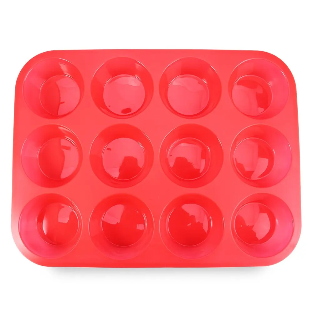 Image High Quality Silicone Cake Mold Muffin Cup Silicone Bakeware 12 Cup Baking Pan Cupcake Moulds Food Grade Kitchen Accessories