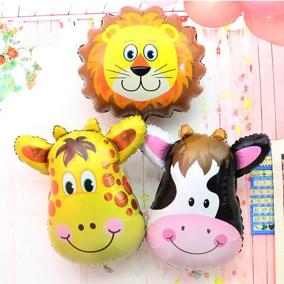 Image Giraffe Zebra Cow Monkey Birthday Party Balloon Animal Pet Foil Balloon for Children Toys, Wedding Party Birthday Decoration
