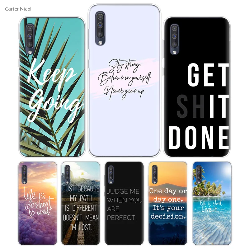 

Transpatrent Silicone Case for Samsung Galaxy A50 A70 A30 M30 M20 A10 A20 A40 M20 Cover Phone Sentence Quotes