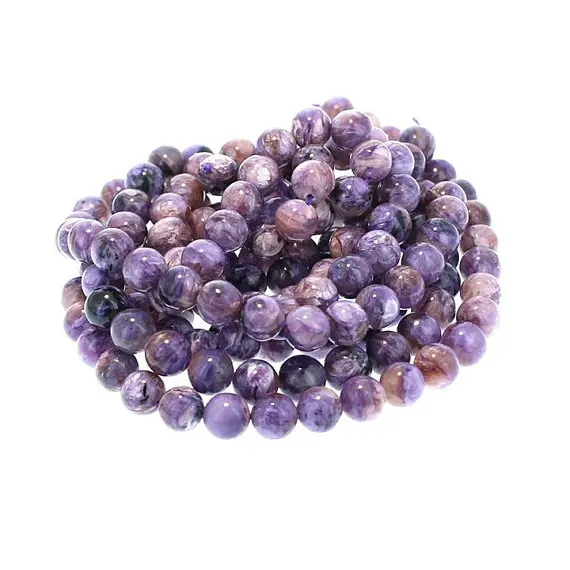 6-7MM CHAROITE GEMSTONE PEBBLE NUGGET LOOSE BEADS 16/"