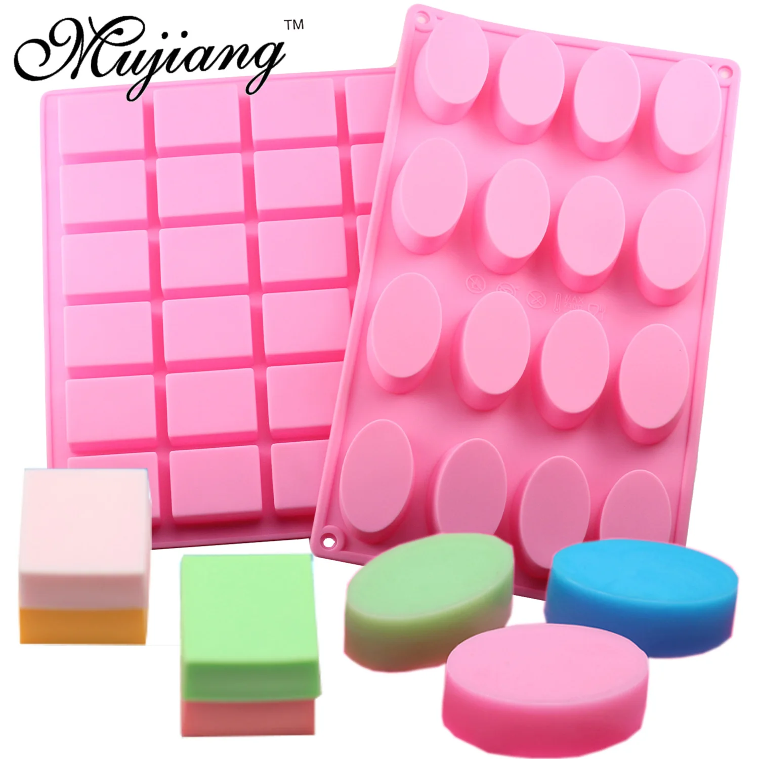Mujiang 2Pcs/Set Soap Silicone Molds Kitchen Baking 24 Cavity Rectangle 16 Cavity Oval DIY Jelly Cake Candy Chocolate Moulds
Mujiang 2Pcs/Set Soap Silicone Molds Kitchen Baking 24 Cavity Rectangle 16 Cavity Oval DIY Jelly Cake Candy Chocolate Moulds