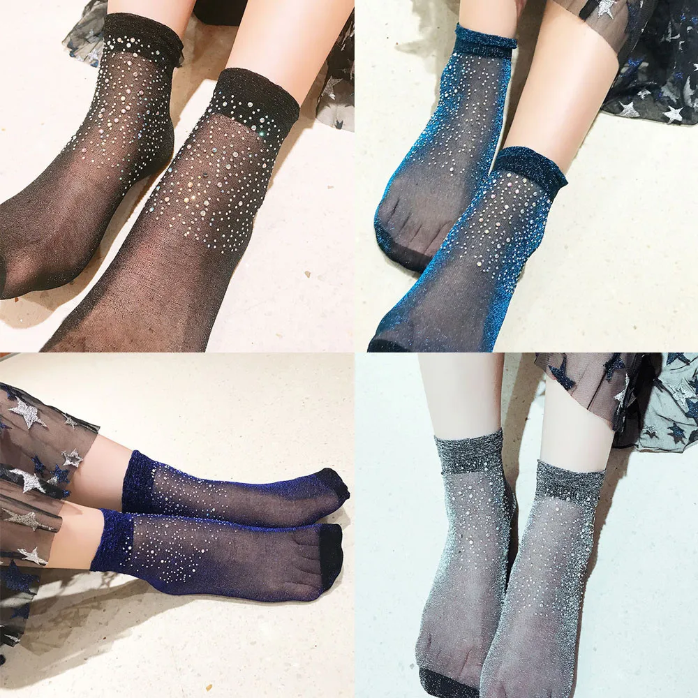Ladies socks sexy fashion thin section breathable sweat deodorant anti-foot rhinestone crystal flash transparent socks calceines
Ladies socks sexy fashion thin section breathable sweat deodorant anti-foot rhinestone crystal flash transparent socks calceines