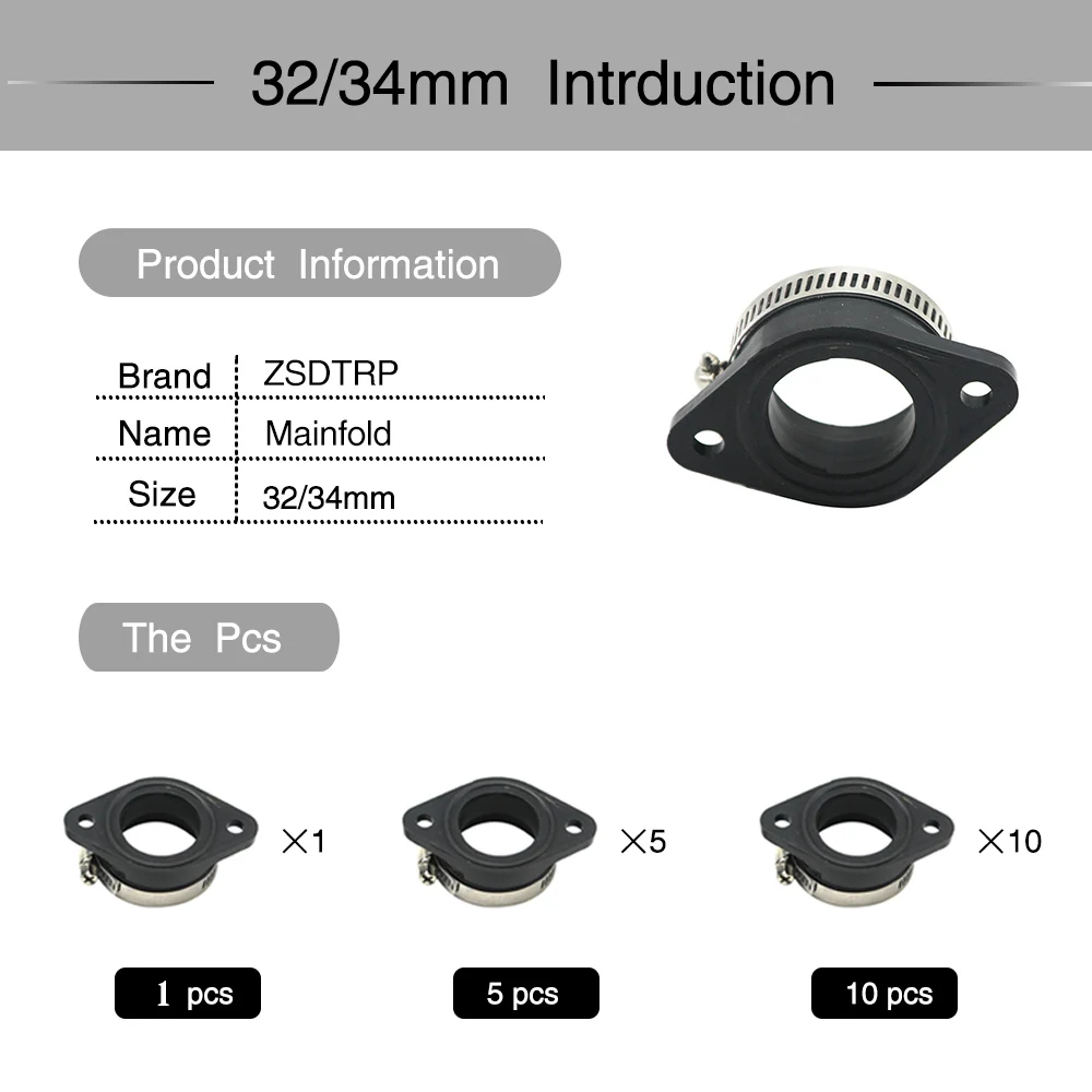 Карбюратор ZS Racing для мотоцикла впускная труба MIKUNI VM24 OKO KOSO KEIHIN PE28 21/24/26/28/30/32/34