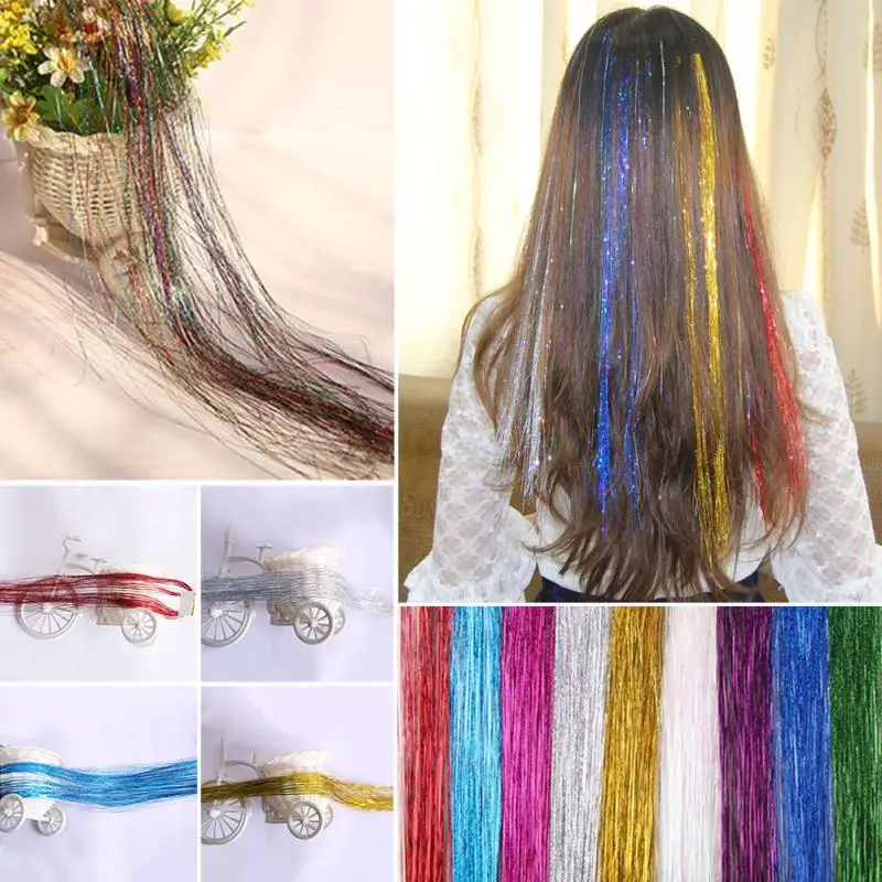 

1pcs Women Hair Tinsel Sparkle Holographic Glitter Extensions Highlights Party Wig Cosplay Styling Wig Glitter