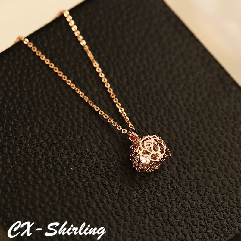 CX-Shirling Necklace Quality Crystal Hollow Flower Pendant Necklace Fine Fashion Real Rose Gold Chain Necklace
CX-Shirling Necklace Quality Crystal Hollow Flower Pendant Necklace Fine Fashion Real Rose Gold Chain Necklace