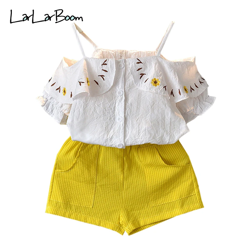 LarLarBoom Girls Clothing Sets 2019 New Summer Off Shoulder Floral Sling Top + Short Two-pieces Sets Fashion Children's Sets
LarLarBoom Girls Clothing Sets 2019 New Summer Off Shoulder Floral Sling Top + Short Two-pieces Sets Fashion Children's Sets