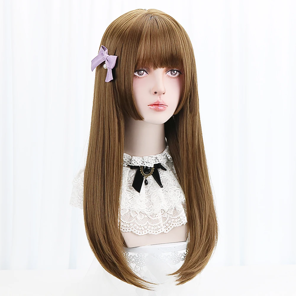 26"Synthetic Straight Lolita Wigs With Bangs Brown Ombre Long Hair Cosplay Japan Harajuku Costume Wigs For Women Heat Resistant
26"Synthetic Straight Lolita Wigs With Bangs Brown Ombre Long Hair Cosplay Japan Harajuku Costume Wigs For Women Heat Resistant
