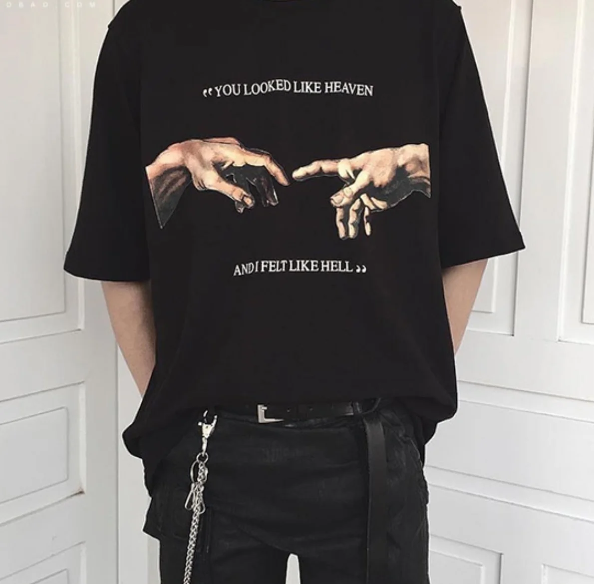 Fashionshow-JF You Looked Like Heaven and I Felt Like Hell Michaelangelo Hands Printing T Shirt Women Short Sleeve Tee Tops
Fashionshow-JF You Looked Like Heaven and I Felt Like Hell Michaelangelo Hands Printing T Shirt Women Short Sleeve Tee Tops