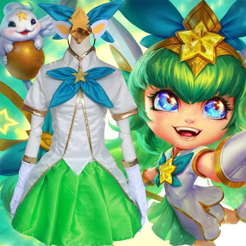 LOL Lulu Cosplay Suits Costumes Green Dress The Fae Sorceress Tops Skirts Set For Girls And Women
LOL Lulu Cosplay Suits Costumes Green Dress The Fae Sorceress Tops Skirts Set For Girls And Women