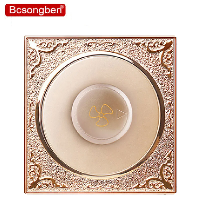 Hot Sale 86 PC Material Fan Switch Speed Controller Luxury Wall Switch Panel Carved gold 86*86mm 10A 220v
Hot Sale 86 PC Material Fan Switch Speed Controller Luxury Wall Switch Panel Carved gold 86*86mm 10A 220v